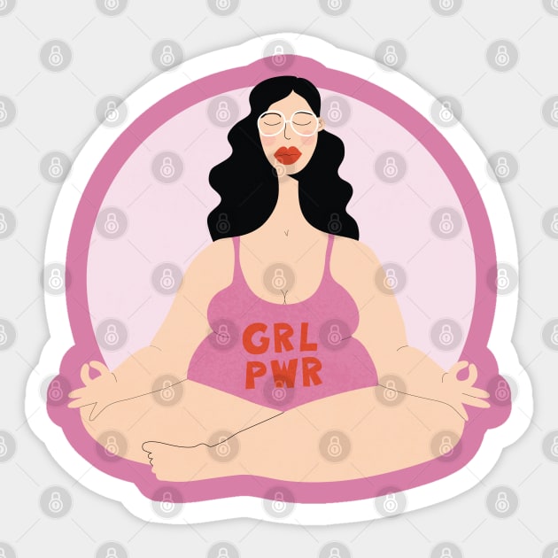 Girl Power Pink Sticker by damppstudio